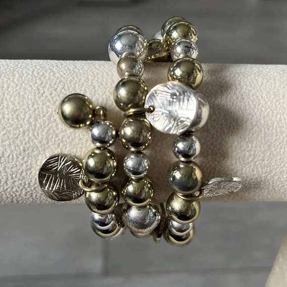 Memory Wire  Bracelet Gold & Silver Coin - Picture 3 of 3